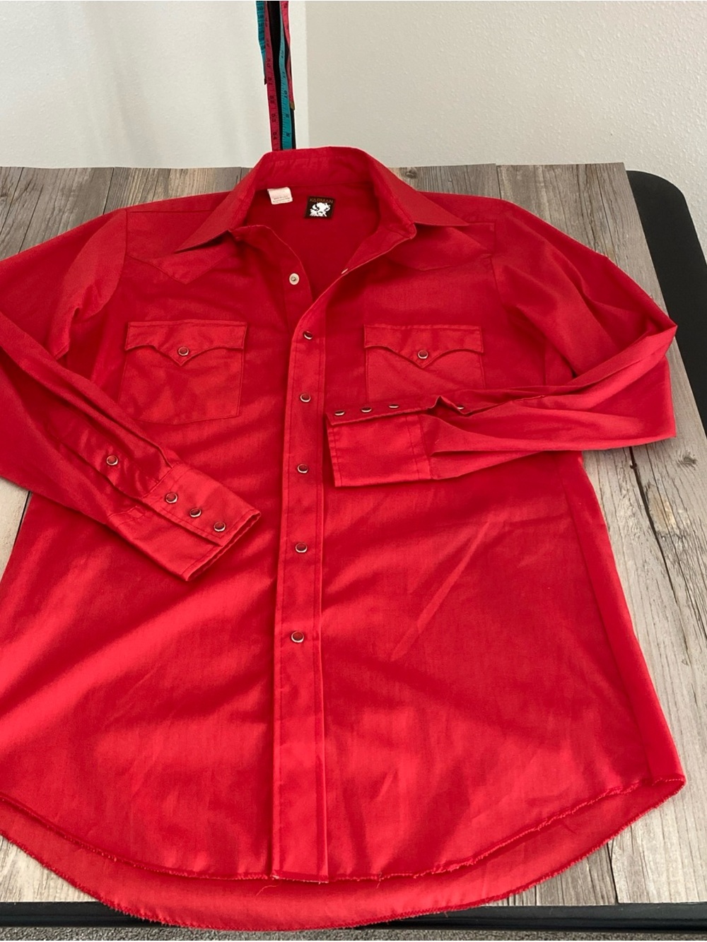 Vtg Karman Western Shirts Snap Rodeo Rockabilly Shirt Ex-Long Tail USA 15 1/2 34